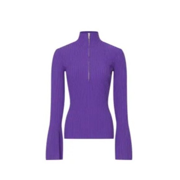 B-22. Proenza Schouler Ribbed Zip Sweater Medium - Picture 2 of 5